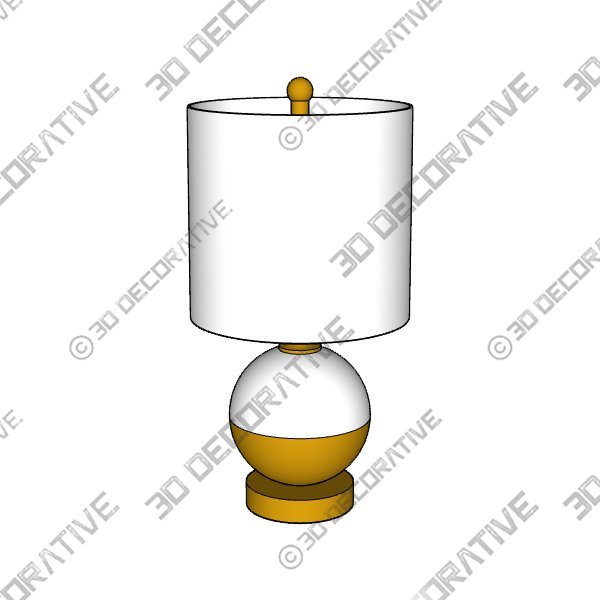 Carr 23.5" Ceramic and Metal Table Lamp, Brass - 3D Decorative