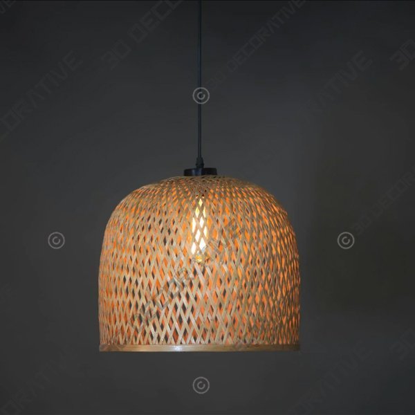 Classic Unique handmade Woven Hanging Pendant Light, Natural/Bamboo Pendant Light - 3D Decorative