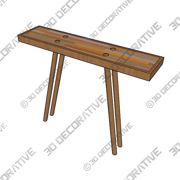 Console Table, Rainbow Poplar Hand-Made Minimal Design - 3D Decorative