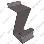 Counter Height Barstool in Black Faux Leather and Brushed Stainless Steel Finish - 3D Decorative