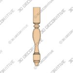 Country French (Double Square) Post Leg, Hard Maple- 3D Decorative