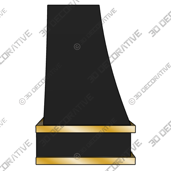 Curved Hood With Brass Strapping - 3D Decorative