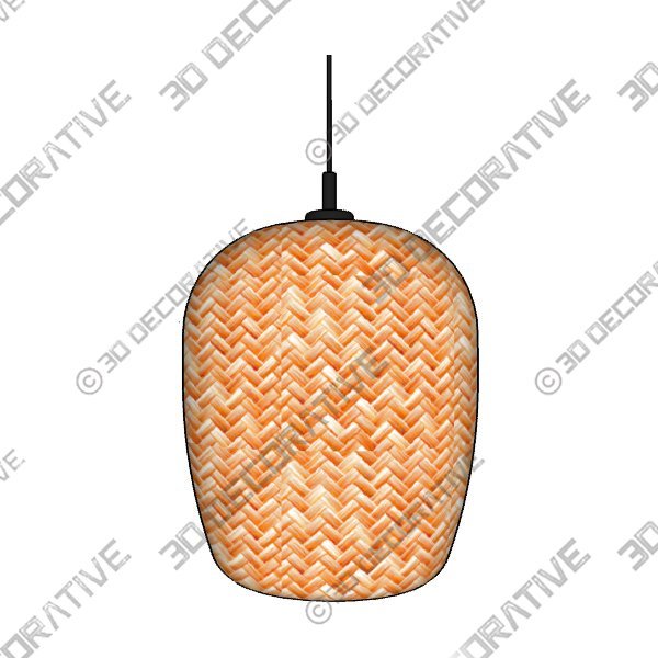 Cyclic Oval: Unique handmade Woven Hanging Pendant Light, Natural/Bamboo Pendant Light - 3D Decorative