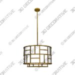 Chandelier-3-2-3.jpg Danielson Chandelier, 6-Light, Vibrant Gold, White Shade, 24.75"W (DAN-406-VG 2KURH) - 3D Decorative