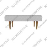 Daveta Upholstered Bench - 3D Decorative