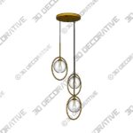 Pendant-3-45.jpg Debbte Industrial Vintage 3-Lights Pendant Lighting Fixture Brass Metal RingĀ - 3D Decorative