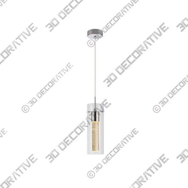 Defong 1-Light Cylinder Pendant Light Lamp with Integrated LED and Glass Shade - 3D Decorative