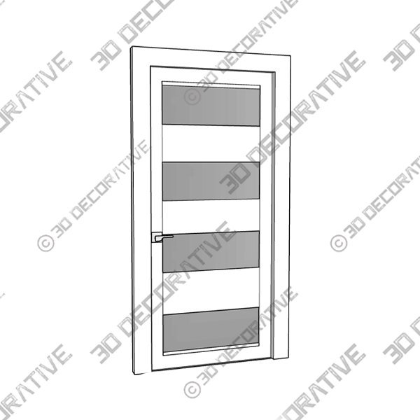 DELLA VETRO BIANCO NOBLE SWING BELLDINNI MODERN INTERIOR DOOR - 3D Decorative