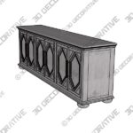 Delmy Solid Wood Cabinet - 3D Decorative