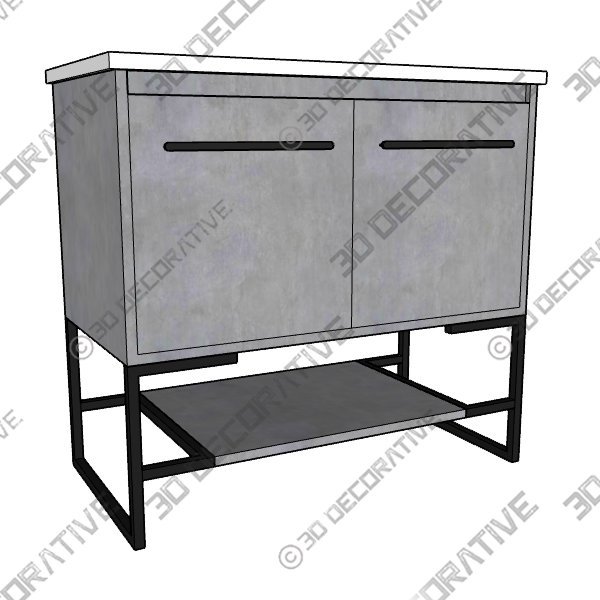 Derwent 36″ Single Bathroom Vanity Set - 3D Decorative