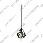 EGLO Carlton 1-Light Pendant Light Lamp in Black - 3D Decorative