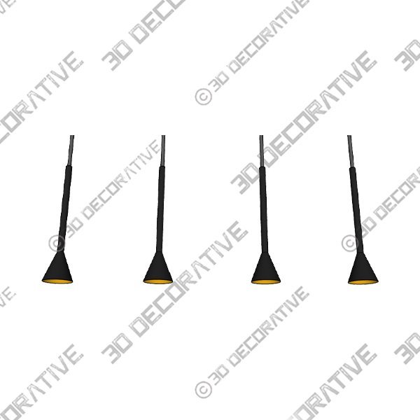 Eglo Cortaderas 4-light Matte Black Linear Pendant with Gold - 3D Decorative