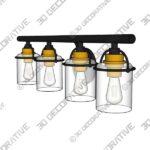 Light-2-1-6.jpg Emerson 33.5" Wide Matte Black and Gold Bath Light by Quoizel - 3D Decorative