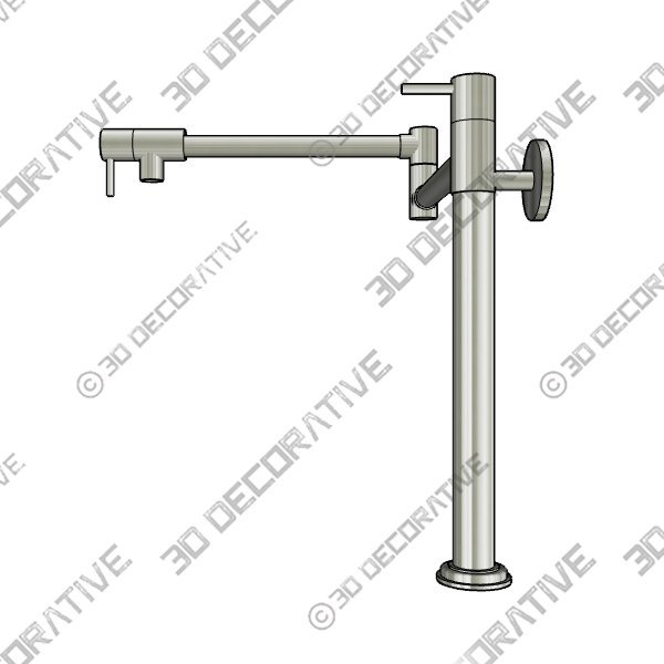 ETZ Pot Shaped Filler Folding Kitchen Faucet with Extended Handle - 3D Decorative