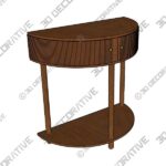 Fluted Half Moon Console Table - 3D Decorative