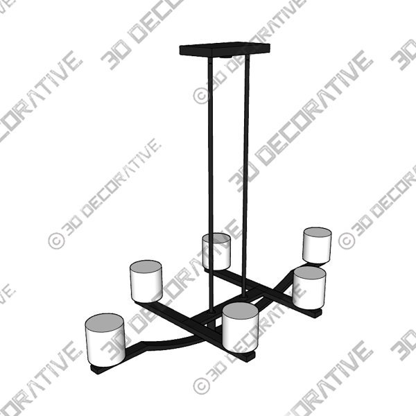 Forte 2739-06-32 Page, 6 Light Oval Chandelier, Bronze/Dark Brown - 3D Decorative