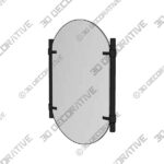 Mirror-1-4-2.jpg Frameless Pill Mirror w/ Bar Accents - 22.5"W x 33.5"H - 3D Decorative