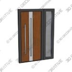 FRONT EXTERIOR PREHUNG STEEL DOOR -W36+12 X H80-RIGHT-HAND INSWING - 3D Decorative