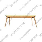 Gallman Dining Bench - 3D Decorative