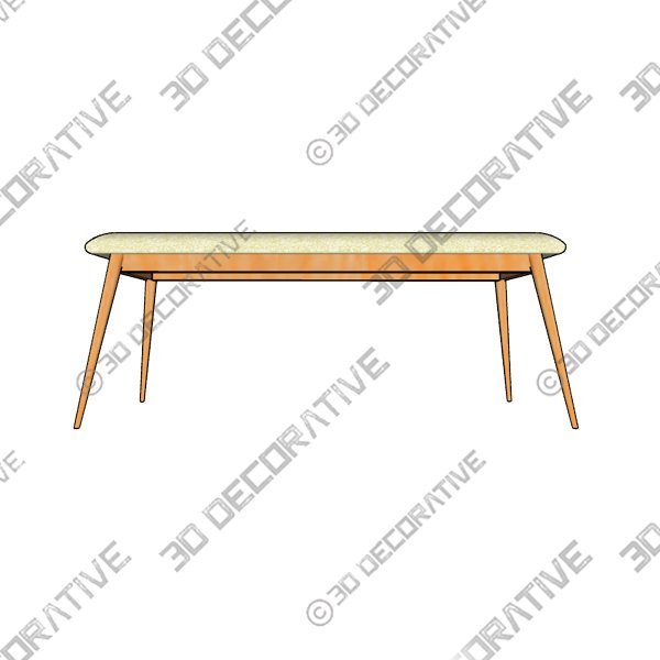 Gallman Dining Bench - 3D Decorative