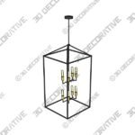 Generation Lighting Perryton 8-Light Midnight Black Transitional Geometric LED Pendant Light Lamp - 3D Decorative