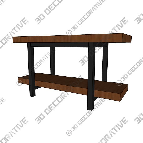 Griffin Reclaimed Wood 2-Shelf Media Console - 3D Decorative