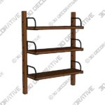 Hart Modular Walnut Triple Shelf Set - 3D Decorative