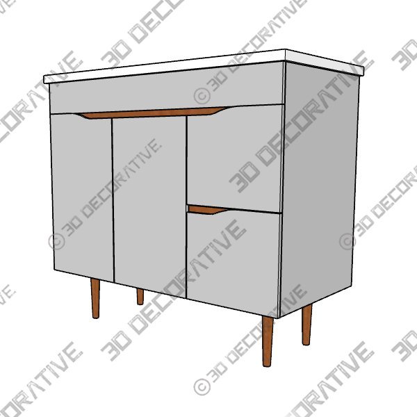 Harvest 36″ Bathroom Vanity Cabinet - 3D Decorative