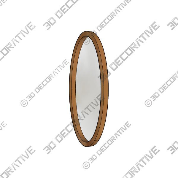 Heritage Mango Wood Oval Mirror - 3D Decorative