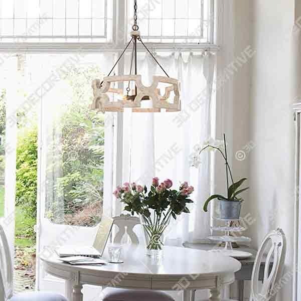 ISURAUL Rustic Drum Chandelier - 3D Decorative