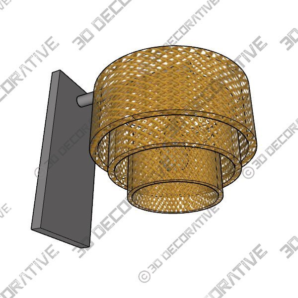 JANXLE Rattan Wall Sconce Light Vintage Wall Lamp - 3D Decorative