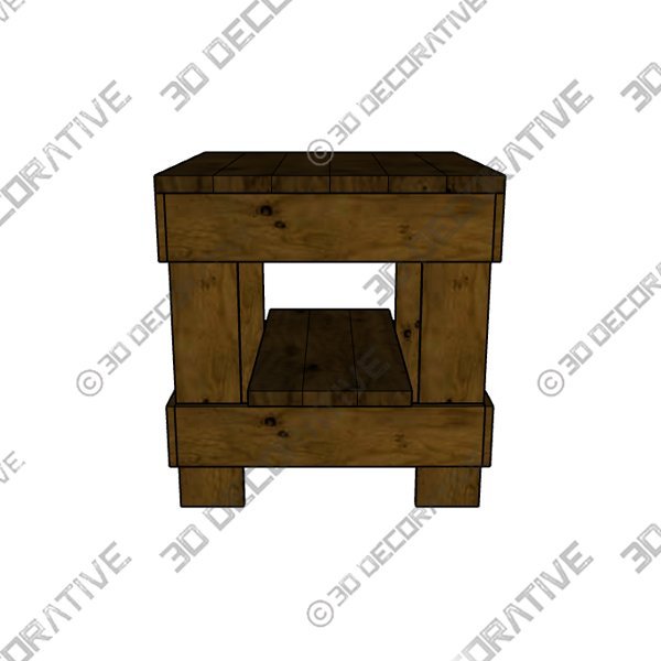 Jodie 24” Tall Solid Wood End Table - 3D Decorative