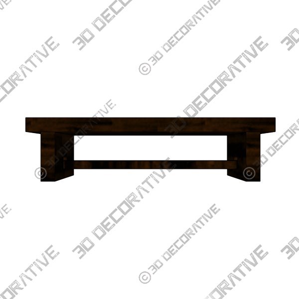 Kaveona Bench, Distressed Walnut - 3D Decorative