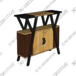 Kitchen Island Buffet Console Table with Storage Cabinet - 3D Decorative