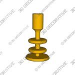 LATTO UNLAQUERED BRASS TAPER CANDLE HOLDER SMALL - 3D Decorative