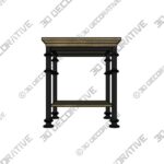 Liara 24.5” Tall Tray Top End Table - 3D Decorative