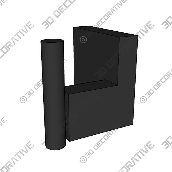 Matte Black Bathroom Hook - 3D Decorative