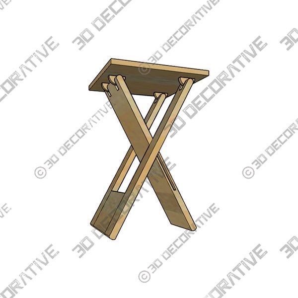 Mcallister 19.25” Tall Solid Wood Cross Legs End Table - 3D Decorative