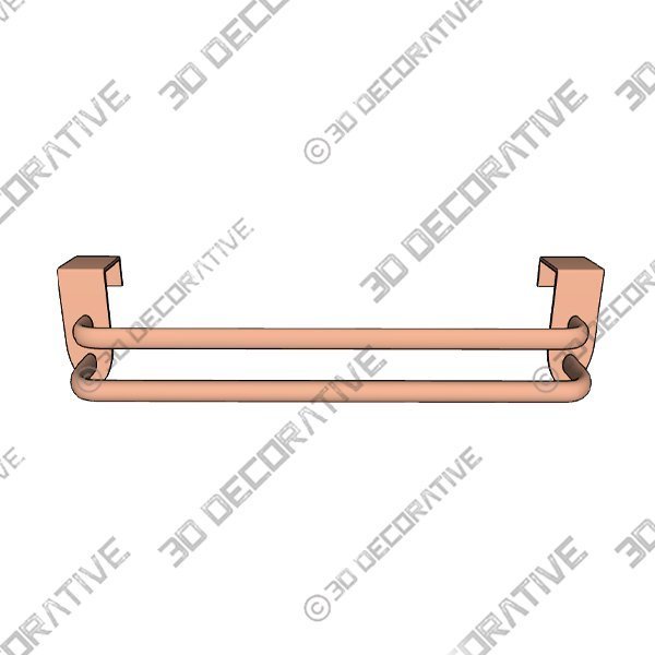 mDesign Metal Kitchen Over Cabinet Double Towel Bar Rack - 3D Decorative