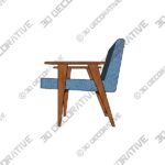 Chair-1-4.jpg Midcentury 366 Club Armchair in Grey Blue Boucle, J. Chierowski, Europe, 1960s - 3D Decorative