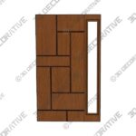 Door-2-6-2.jpg Modern Flush Fiberglass Door with Contemporary Groove Design with Full Lite Sidelite - 3D Decorative