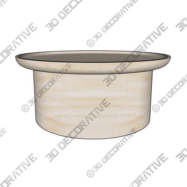 Modern Round Coffee Table in Cerused Oak by Martin and BrockettĀ - 3D Decorative