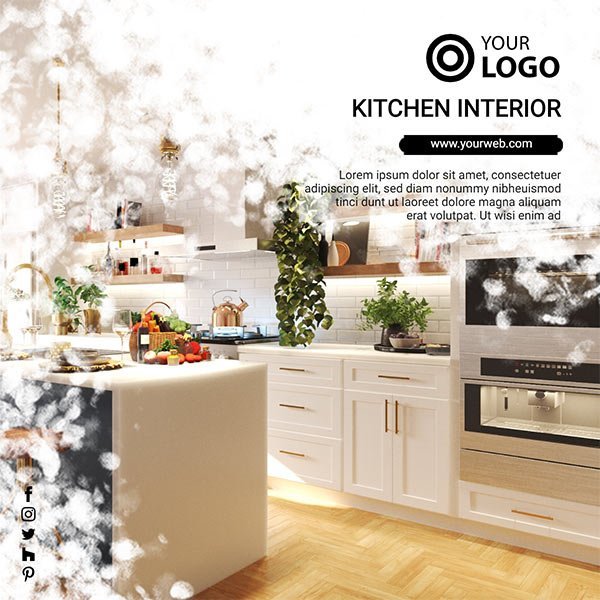 Modern Social Media Post Template for Interior Designer - 3D Decorative