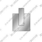 Modern Square Wall Mounted Chrome Bathroom Hook - 3D Decorative