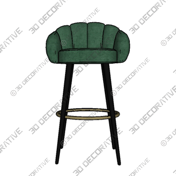 Modern Velvet Bar Chairs - 3D Decorative
