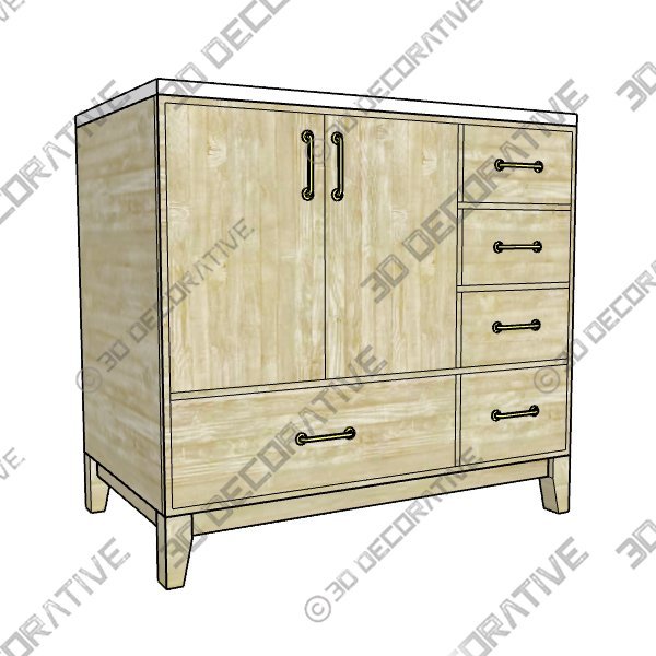 Monico 36″ Single Bathroom Vanity Set - 3D Decorative