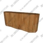 Natural Wood Console Table - 3D Decorative
