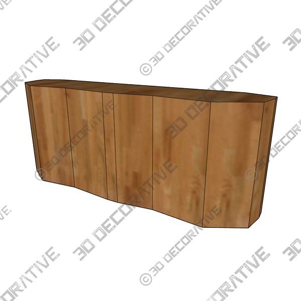 Natural Wood Console Table - 3D Decorative