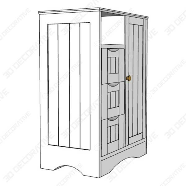 Ashland 22.05 W x 32.13 H Cabinet - 3D Decorative