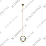 Adrienna Aged Brass with White One-Light Pendant - 3D Decorative